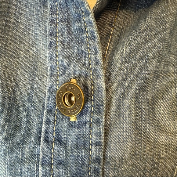 Two by Vince Camuto Blue Denim Button-Up Long Sleeves Shirt Dress Size L - Picture 4 of 8